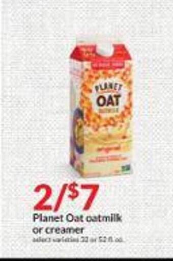 Hy-Vee Planet oat oatmilk or creamer offer