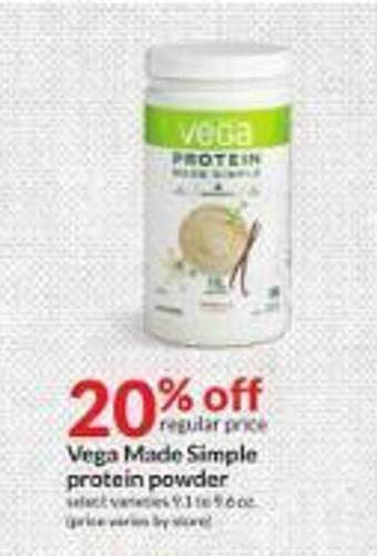 Hy-Vee Vega made simple protein powder offer