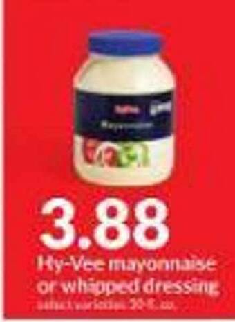 Hy-Vee Hy-vee mayonnaise or whipped dressing offer
