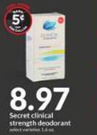 Hy-Vee Secret clinical strength deodorant offer