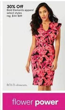 JC Penney Bold elements apparel select styles offer