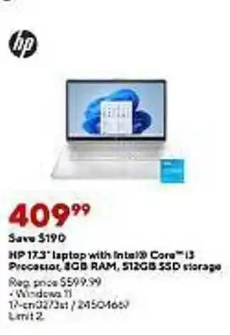 Staples Hp 17.3 offer