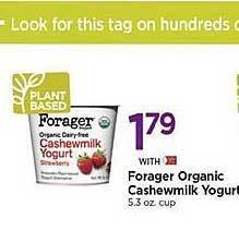Tops Forager organic cashewmilk yogurt offer
