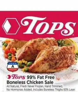 Tops Tops 99% fat free boneless chicken sale offer