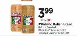 Tops D'italiano italian bread offer