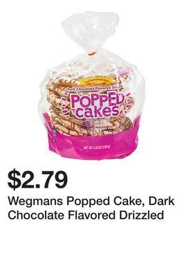 Wegmans Wegmans popped cake, dark chocolate flavored drizzled offer