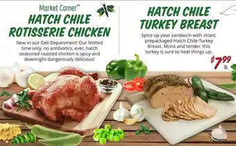 Sprouts Farmers Market Hatch Chile Rotisserie Chicken, Hatch Chicle Turkey Breast offer