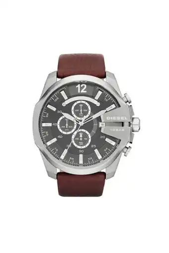 Mega chief brown leather watch