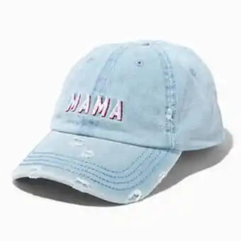 Claire's "mama" distressed denim baseball cap offer
