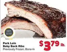 Family Fresh Market Pork loin baby back ribs offer