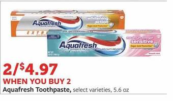 Fareway Aquafresh toothpaste offer