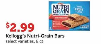 Fareway Kellogg's nutri-grain bars offer