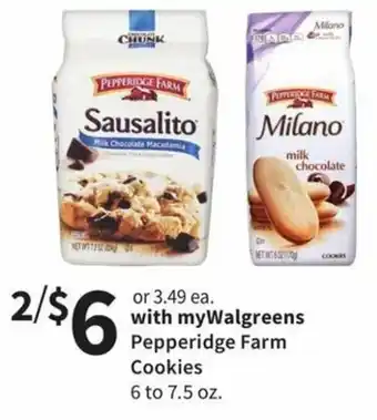 Walgreens Pepperidge Farms Cookies 6-7.5 oz offer