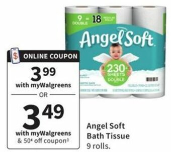 Walgreens Angel Soft Bath Tissue offer