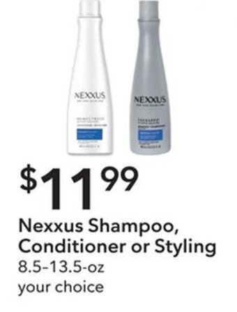 Publix Nexxus Shampoo, Conditioner or Styling 8.5-13.5 oz offer