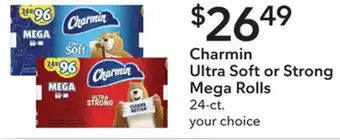 Publix Charmin Ultra Soft or Strong Mega Rolls 24-ct. offer