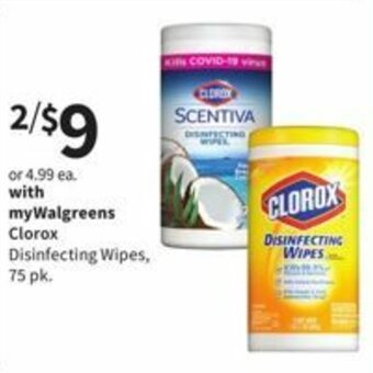 Walgreens Clorox Disinfecting Wipes offer
