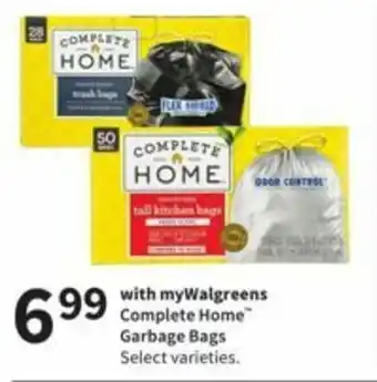 Walgreens Complete Home Garbage Bags offer