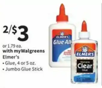 Walgreens Elmer's Glue 4-5 oz offer