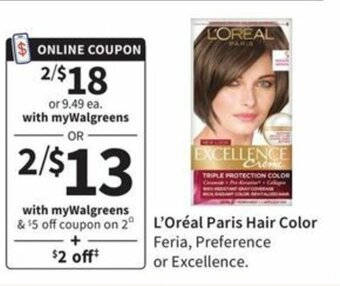 Walgreens L'Oreal Paris Hair Color offer