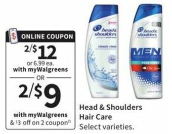 Walgreens Head & Shoulders Hair Care offer