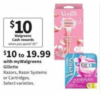 Walgreens Gillette Razors, Razor Systems Or Cartridges offer