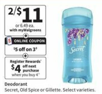 Walgreens Deodorant offer
