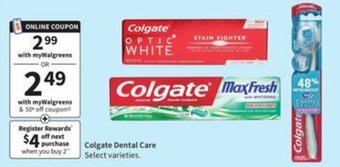 Walgreens Colgate Dental Care offer