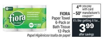 CVS Fiora paper towel 6-pack or bath tissue 12-pack offer