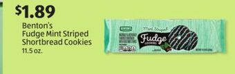 Aldi Benton's fudge mint striped shortbread cookies offer