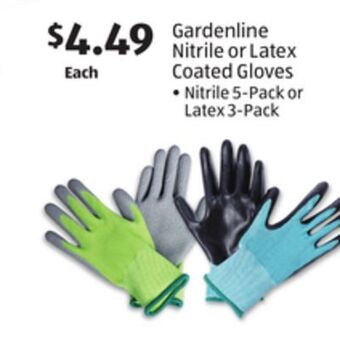 Aldi Gardenline nitrile or latex coated gloves offer