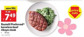 Lidl Rastelli preferred® boneless beef ribeye steak offer