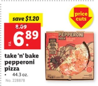 Lidl Take'n' bake pepperoni pizza offer
