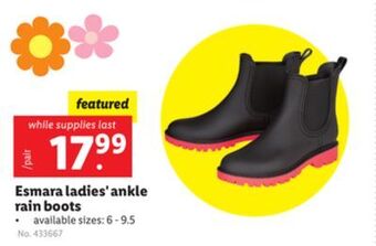 Lidl Esmara ladies' ankle rain boots offer
