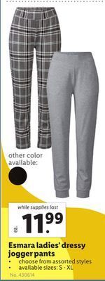 Lidl Esmara ladies' dressy jogger pants offer