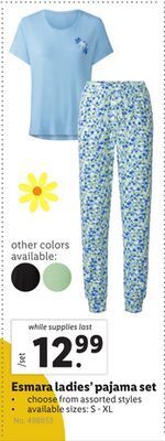 Lidl Esmara ladies' pajama set offer