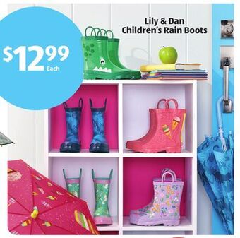 Aldi Lily & dan children's rain boots offer