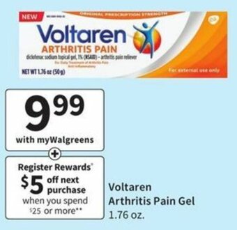Walgreens Voltaren Arthritis Pain Gel 1.76 oz offer