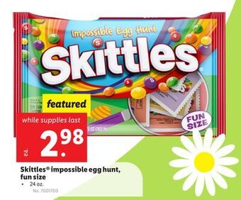 Lidl Skittles® impossible egg hunt, fun size offer