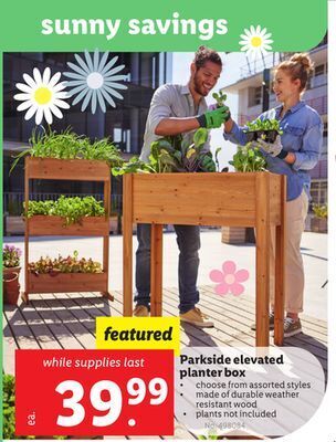 Lidl Parkside elevated planter box offer