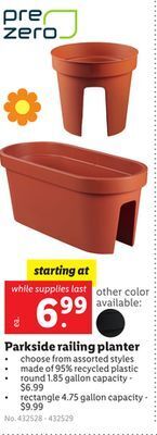 Lidl Parkside railing planter offer