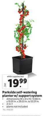 Lidl Parkside self-watering planter w/support system offer