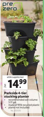 Lidl Parkside 4-tier stacking planter offer
