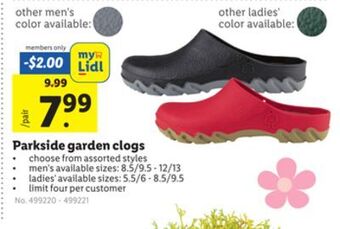 Lidl Parkside garden clogs offer