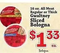 Food Depot Gwaltney sliced bologna offer