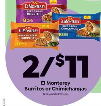 Save a Lot El monterey burritos or chimichangas offer