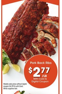 Kroger Pork back ribs offer