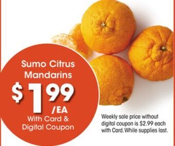 Kroger Sumo citrus mandarins offer