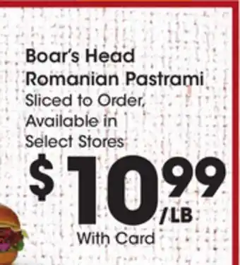 Kroger Boar's head romanian pastrami offer