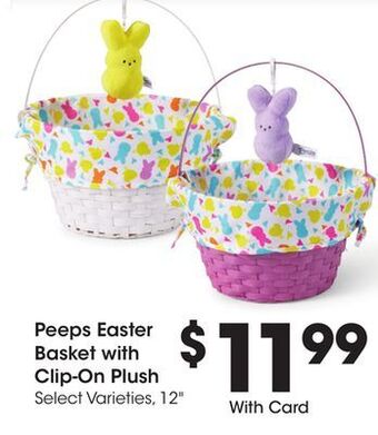 Kroger Peeps easter basket with clip-on plush offer